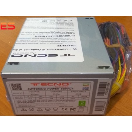 ALIMENTATORE PER PC MICRO ITX SFX TECNO 500W TASTO ON/OFF BULK 8CM FAN