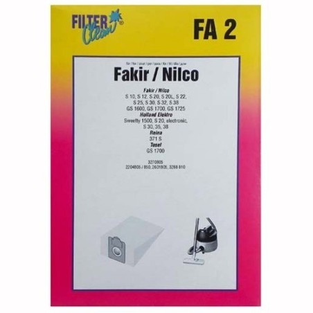 FA2 SACCHETTI ASPIRAPOLVERE 4+0PZ 000102-K FILTERCLEAN