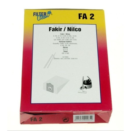 FA2 SACCHETTI ASPIRAPOLVERE 4+0PZ 000102-K FILTERCLEAN