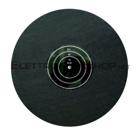 Slipmat tappetino nero in feltro antistatico 12" Analogis con stroboscopio per giradischi