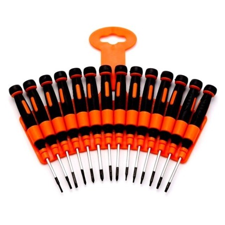 Set Cacciaviti varie dimensioni 14 pezzi Piatto, Phillips, Pozi, Torx