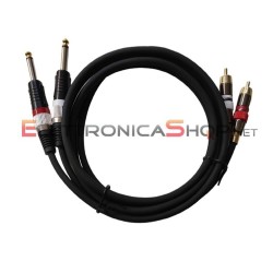 Cavo 2 spina RCA - 2 spina jack mono 6,35 - 1,5m