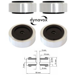 Kit 4 piedi Ø 50mm argento Dynavox per Hi-Fi, giradischi, altoparlanti, piastre