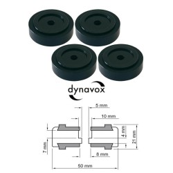 Kit 4 piedi Ø 50mm nero anodizzato Dynavox per Hi-Fi, giradischi, altoparlanti, piastre