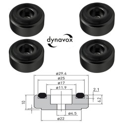 Kit 4 piedi Ø 22mm nero Dynavox per Hi-Fi, giradischi, altoparlanti, piastre